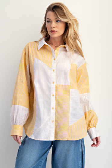 Stripe Mix Button Down Shirt​​
