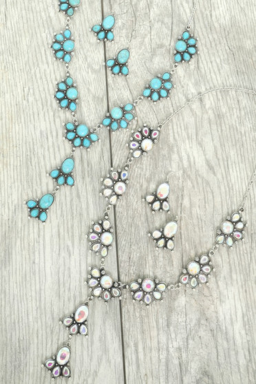 Western Jeweled Y-Shaped Necklace Set