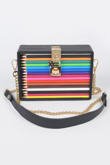Pencil Case With Key And Lock Clutch