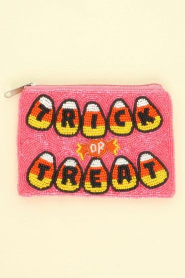 Halloween Trick Or Treat Beaded Coin Bag