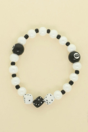 Highstakes Theme Pearl Beaded Stretch Bracelet