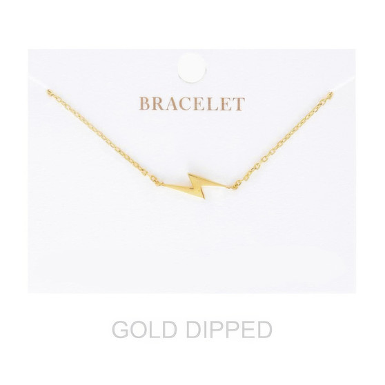 Women'S Gold Dipped Lightning Bolt Chain Bracelet