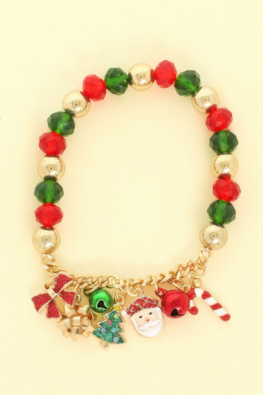 Christmas Multi Charm Stretch Bracelet