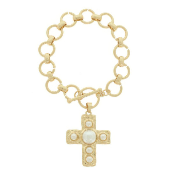 Cross Charm Toggle Chain Bracelet​