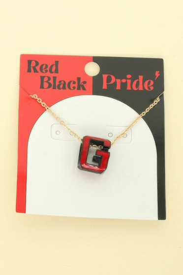 Game Day Enamel Letter Pendant Necklace