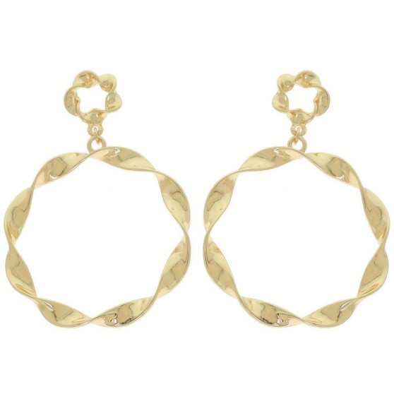 Swirl Edge Round Post Earrings