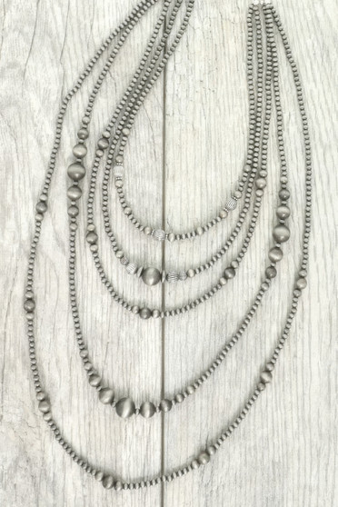 Western Multi Strand Graduated Beaded Necklace