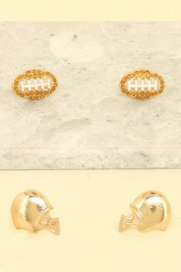 2-Pair Sports Theme Assorted Earring Set
