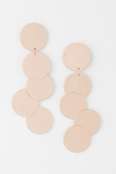Modern Hammered Disk Drop Earrings