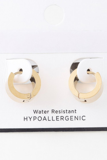 Crosshatched Wide Hoop Earrings​