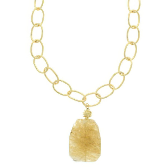 Styled Color Stone Amulet Necklace