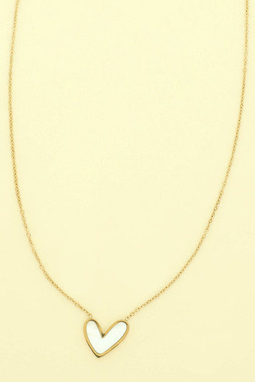 Pearlescent Heart Pendant Necklace