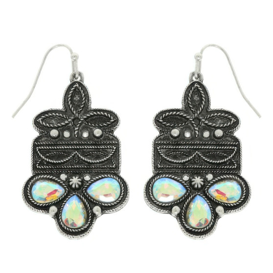 Western Boot Stitch Concho Earrings