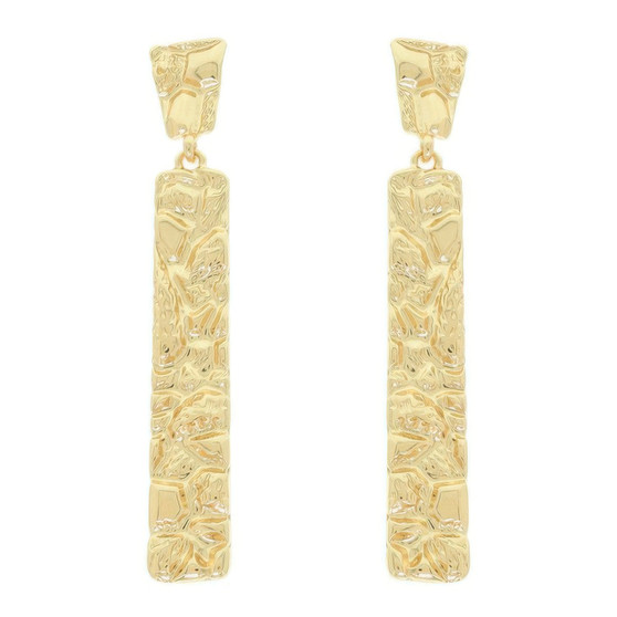 Rough Finish Vertical Bar Post Earrings