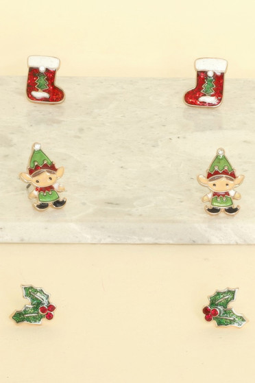 Christmas Theme Assorted Multi Pair Earring Set​