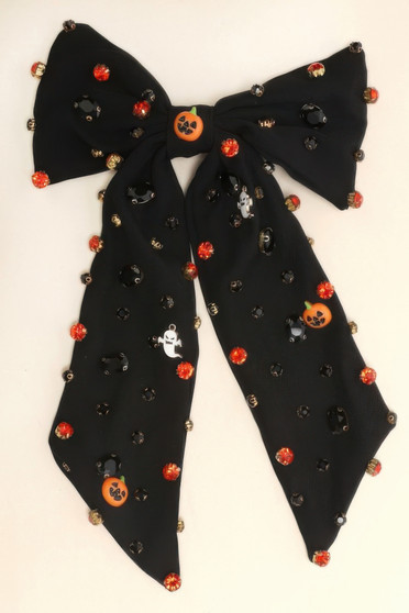 Halloween Theme Bow Barrette Hair Clip