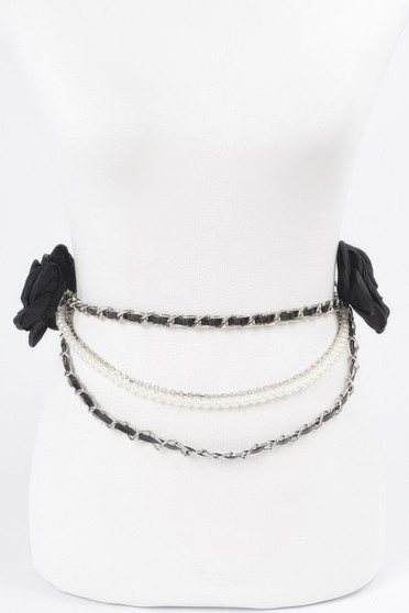 Two Flowers Multi Layered Chain Belt