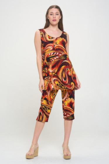 Plus Size Tank Capri Pant Set