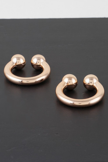 Horn Bolt Hoop Earrings