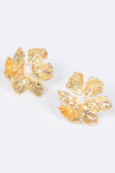 Vintage Metal Flower Earring​