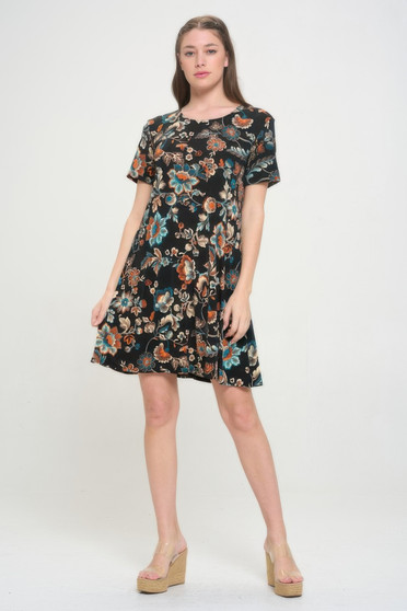 Short-Sleeved Knee-Length Dress​​​​​​​​