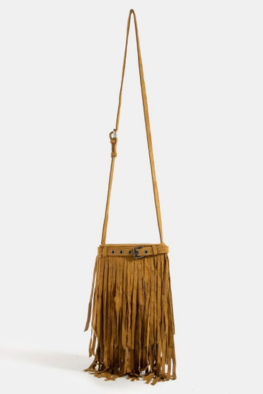 Fame Long Fringe Bucket Shoulder Bag