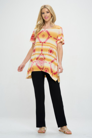 Short Sleeve Handkerchief Hem Top