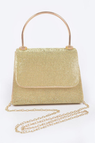 Mirror Metallic Top Handle Bag