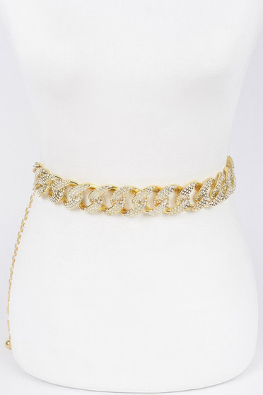 Rhinestone Oversized Chain Belt 