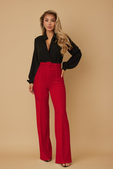 High Waist Pants With Buckle Belt​​​​​​​​​