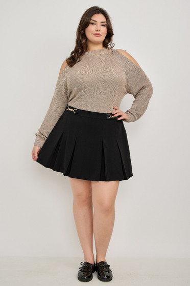 Plus Size Cold-Shoulder Knit Sweater