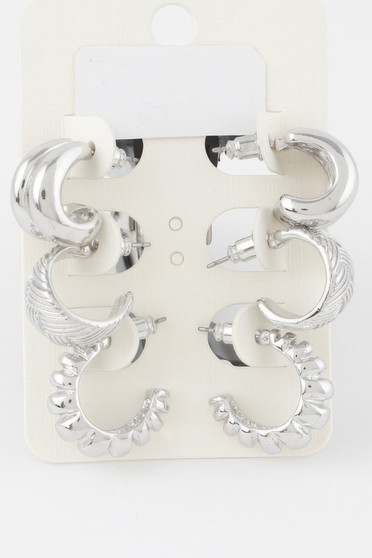 Triple Hoop Earrings Set​
