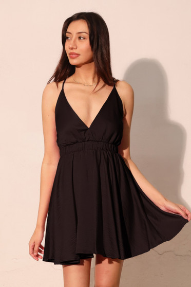 Washed Satin Crepe Cami Skater Dress​