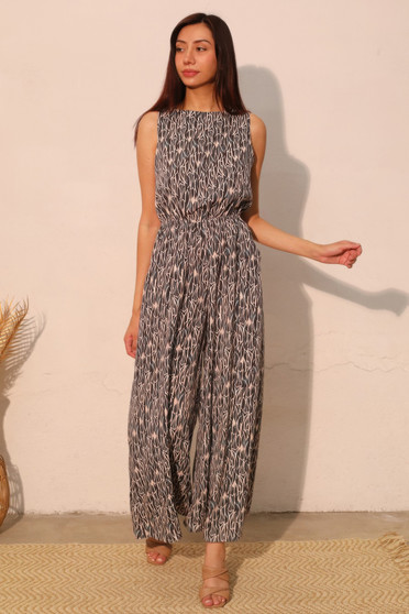 Night Meadow Sleeveless Bubble Jumpsuit