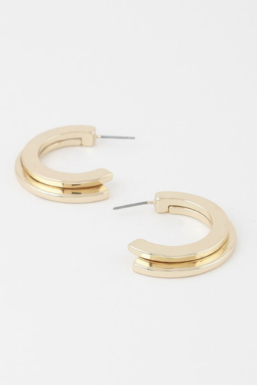 Double Flayed Hoop Earrings