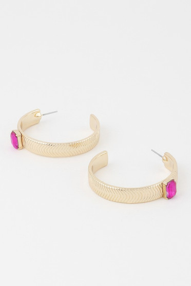 Cubic Rhinestone Hoop Earrings