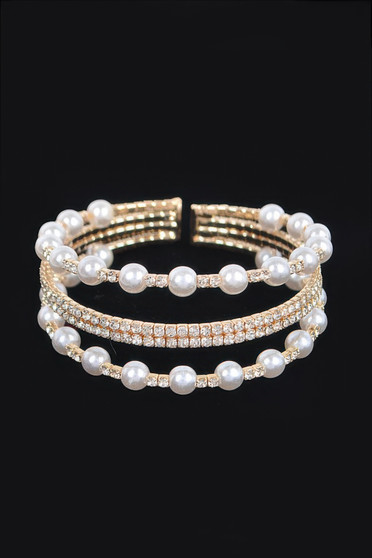Pearl&Stone Wire Bracelet​