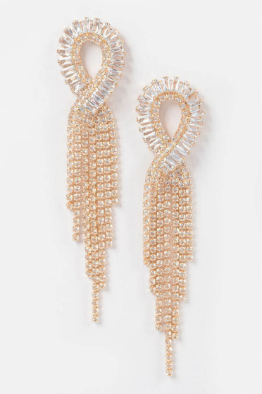 Cubic And Stone Fringe Earring​​​