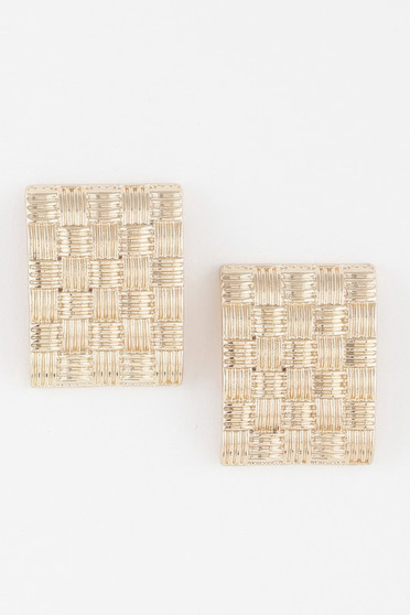 Cross Hatch Plate Earrings