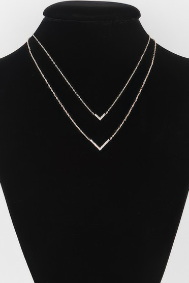 Double Crystal V Necklace