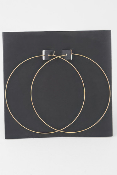 Wide Gold Dipped Flat Hoop Earrings