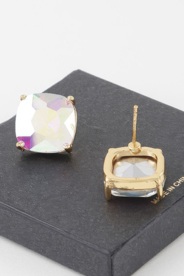 14K Rhinestone Stud Earrings