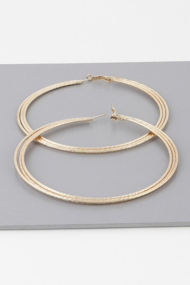 Wide Triple Rope Hoop Earrings