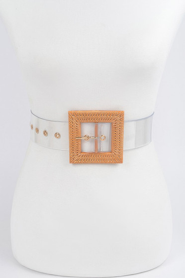 Faux Bamboo Buckle Plus Size Transparent Belt
