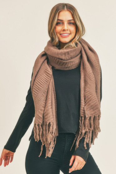 Solid Pleated Scarf