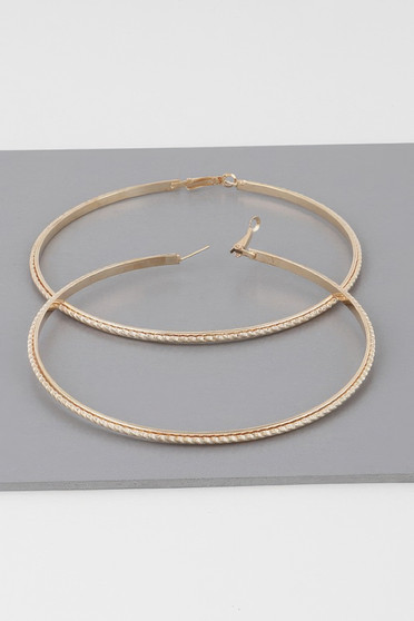 Wide Double Twisted Hoop Earrings