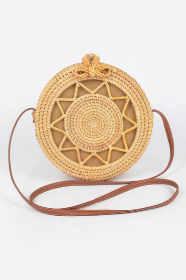 Bamboo Round Crossbody Bag