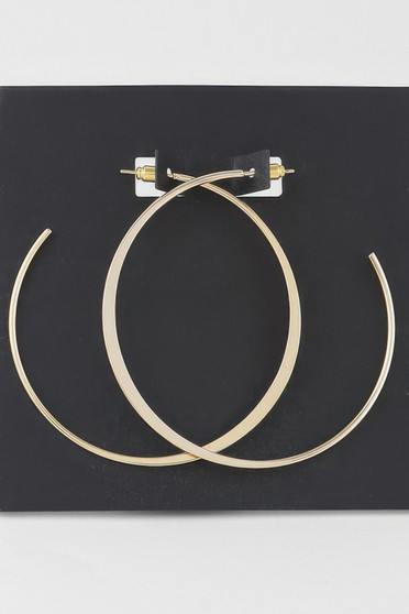 Oversized Flat Metal Hoop Earrings