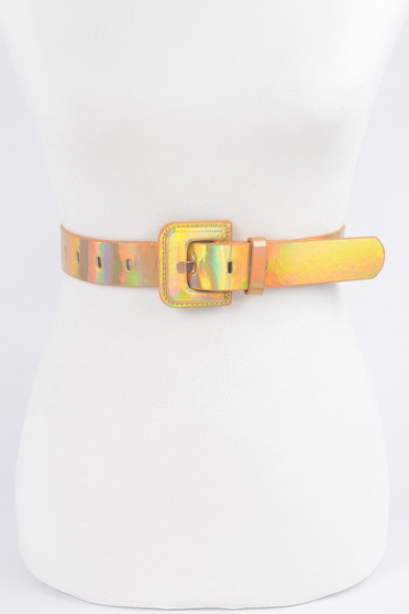 Holograme Metallic Plus Size Belt