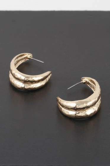 Hammered Abstract Leaf Earrings